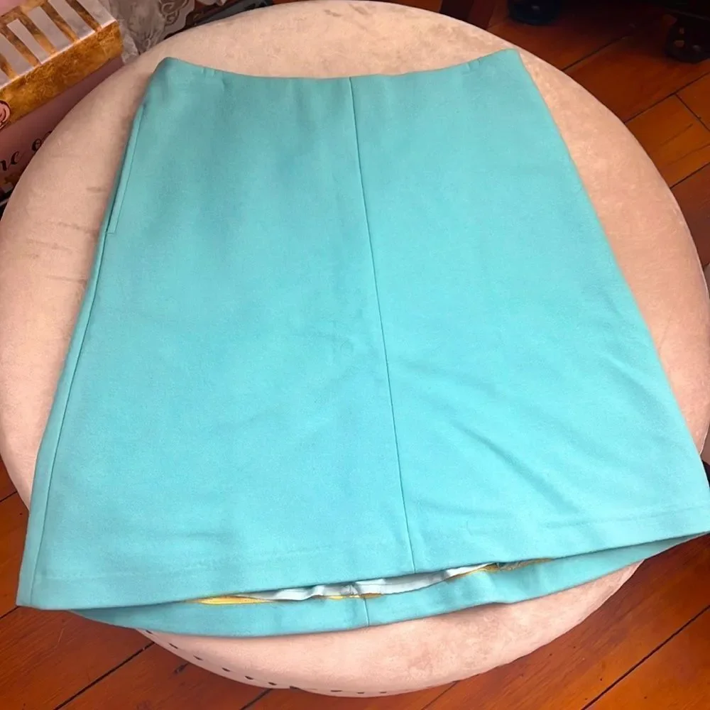 *Boden* Lined Cashmere/Wool *Tiffany Blue* Skirt Medium Size 6 R